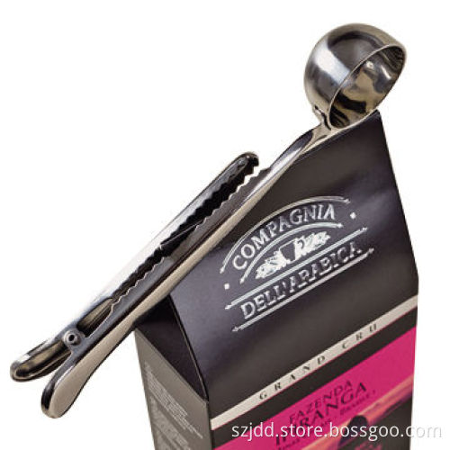Stainless steel coffee spoon w/ clip